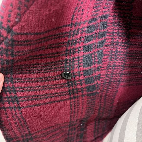 Ralph Lauren Rugby Shawl Collar Cardigan Jacket 2000s Maroon & Black Small Chrty - Picture 6 of 13